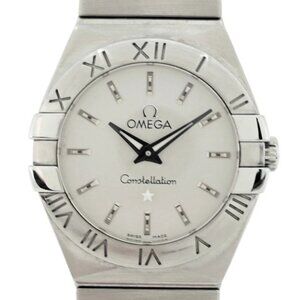 Omega 25mm Ladies Constellation SS Silver Dial Watch- Ref: 131.10.25.60.02.001!